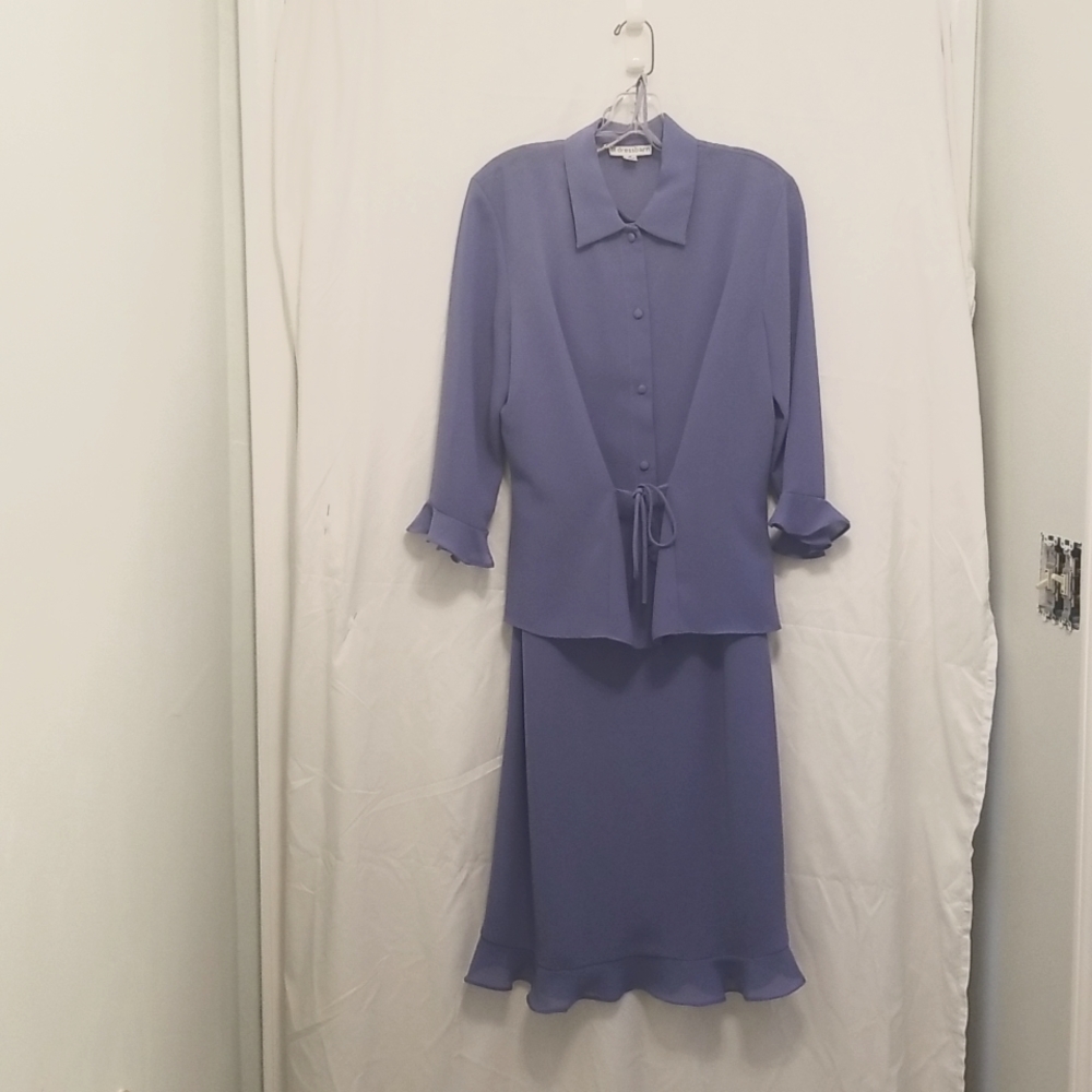 Dark Lavender 2-piece sheer dress & jacket